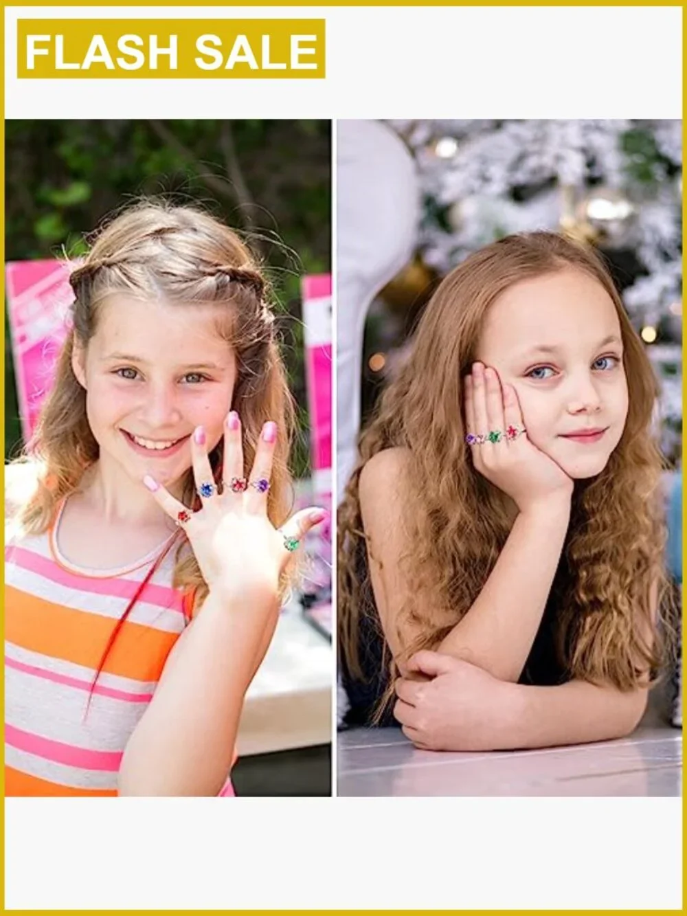 12 Adjustable Dress Up Rings for Girls